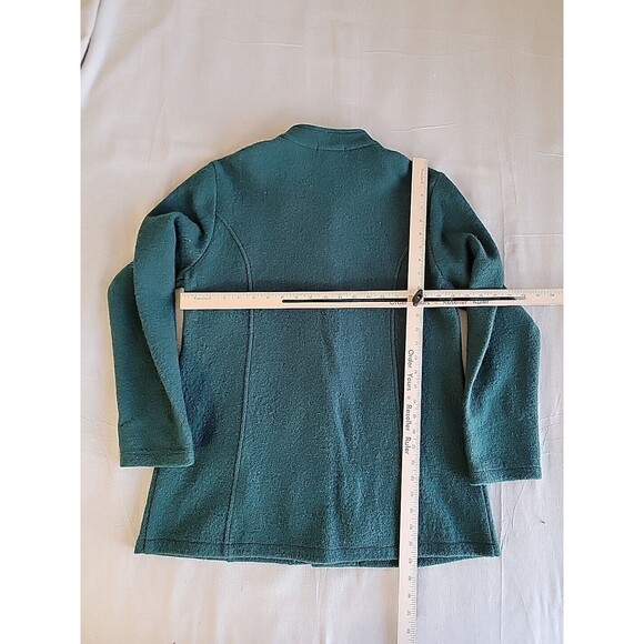 Appleseeds Wool Coat Womans L Dark Green Button Business Casual City Jacket EUC - Picture 8 of 11